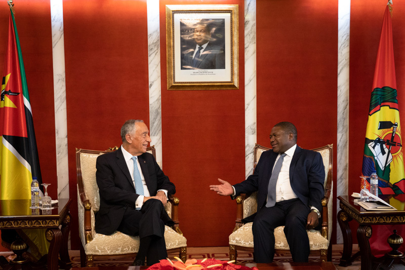 Presidente de Portugal, Marcelo Rebelo de Sousa, com homólogo moçambicano, Filipe Nyusi