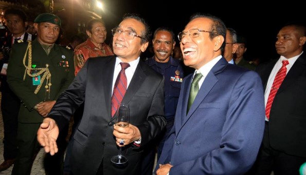 Presidente de Timor-Leste, Francisco Guterres Lu-Olo, com primeiro-ministro timorense, Taur Matan Ruak